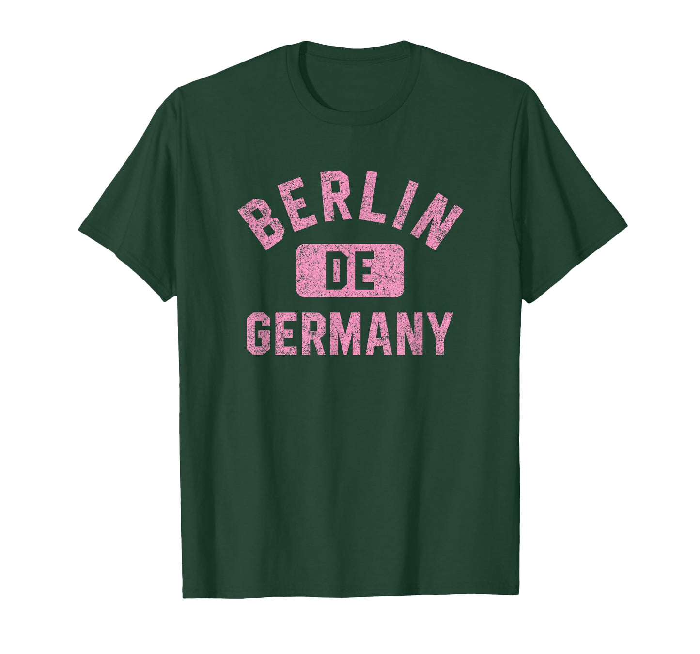 Berlin Germany DE Gym Style Distressed Pink Print T-Shirt