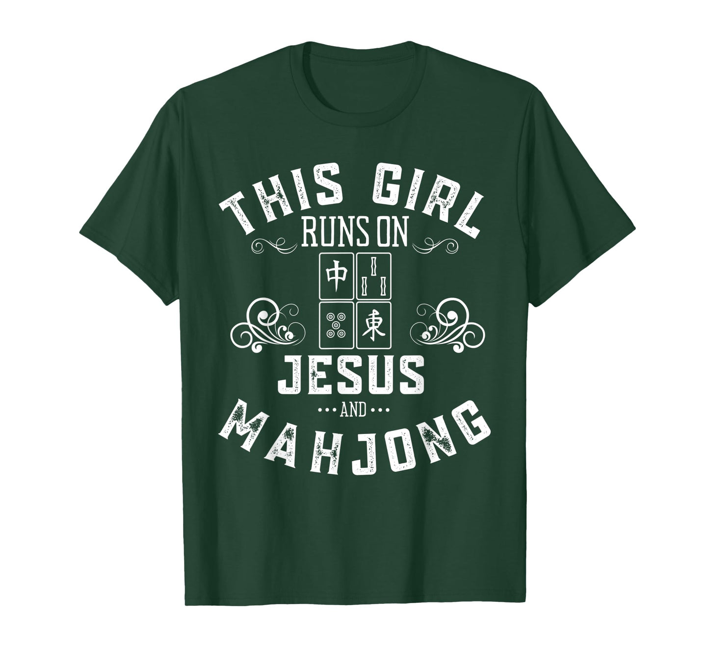 This Girl Runs On Jesus And Mahjong T-Shirt