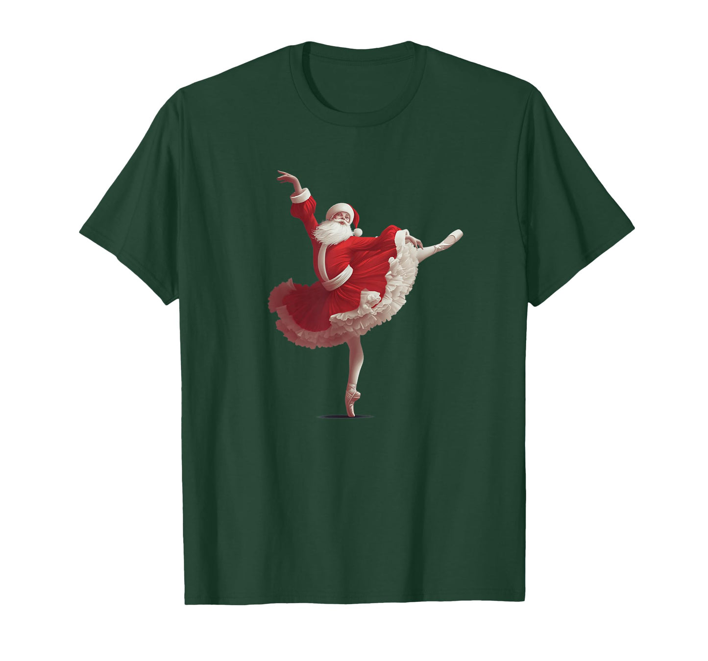 Funny Santa Claus with Ballerina Tutu Costume T-Shirt