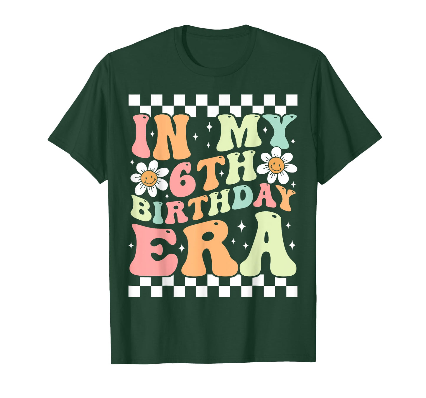 In My 6th Birthday Era Cute Daisy Groovy 6th Birthday Party T-Shirt