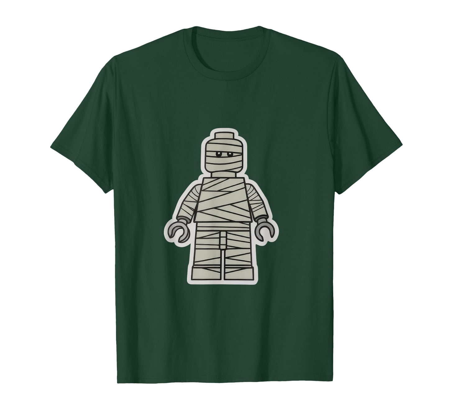 Halloween Building Brick Man - Mummy T-Shirt