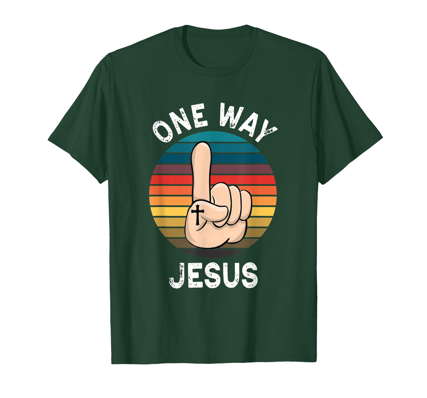 Vintage Finger Up People Christian Revolution One Way Jesus T-Shirt