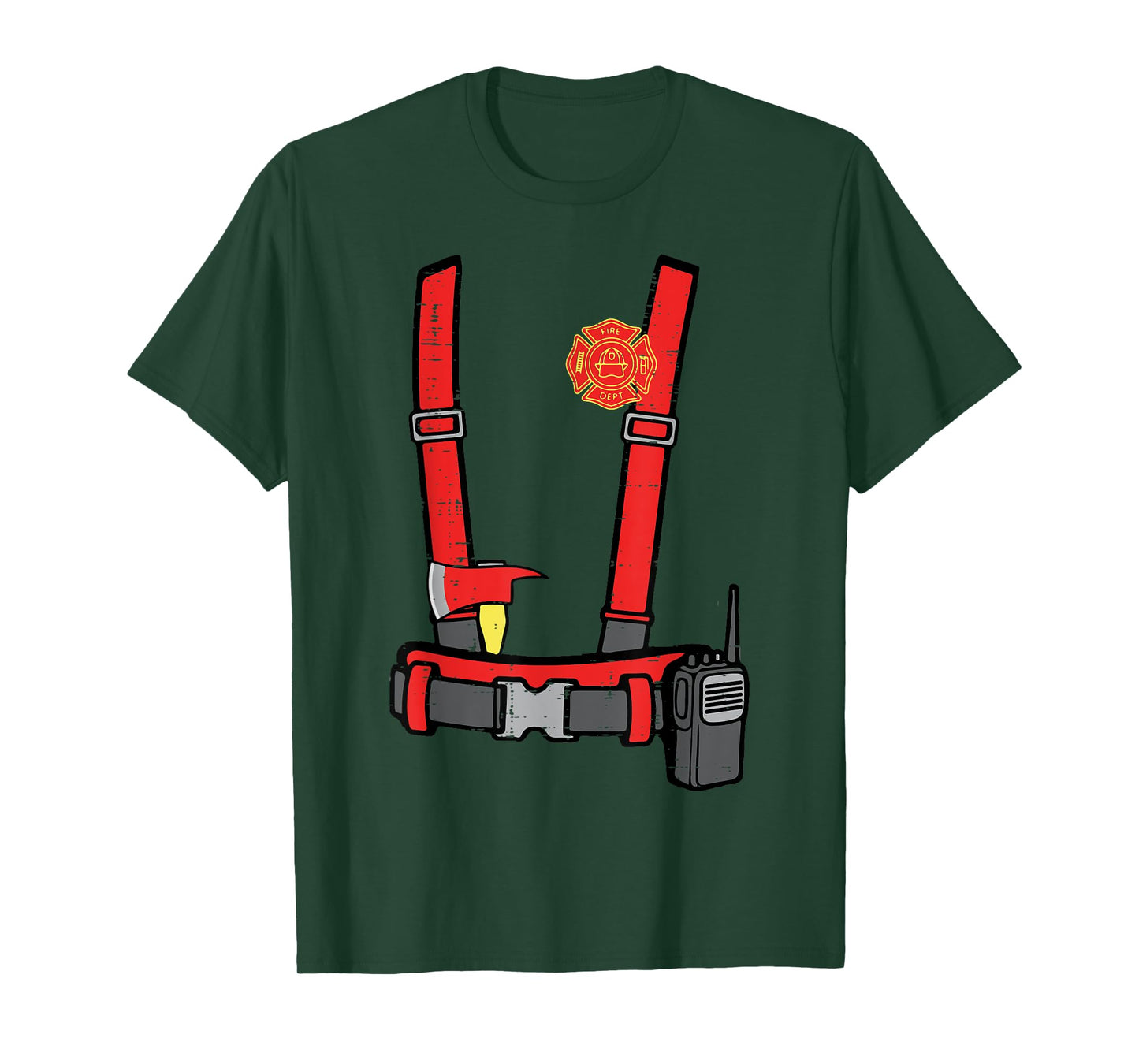 Halloween Firefighter Costume Fireman Costume Boys Kids Men T-Shirt