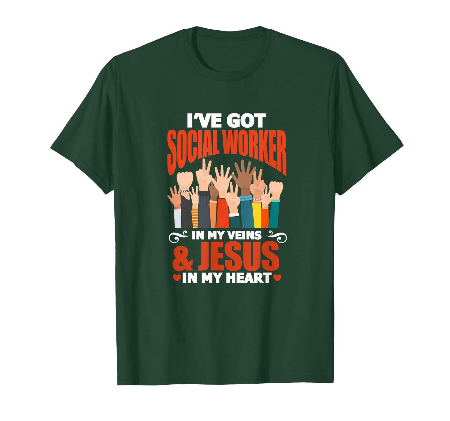Social Worker I've Got Social Worker In My Veins & Jesus T-Shirt