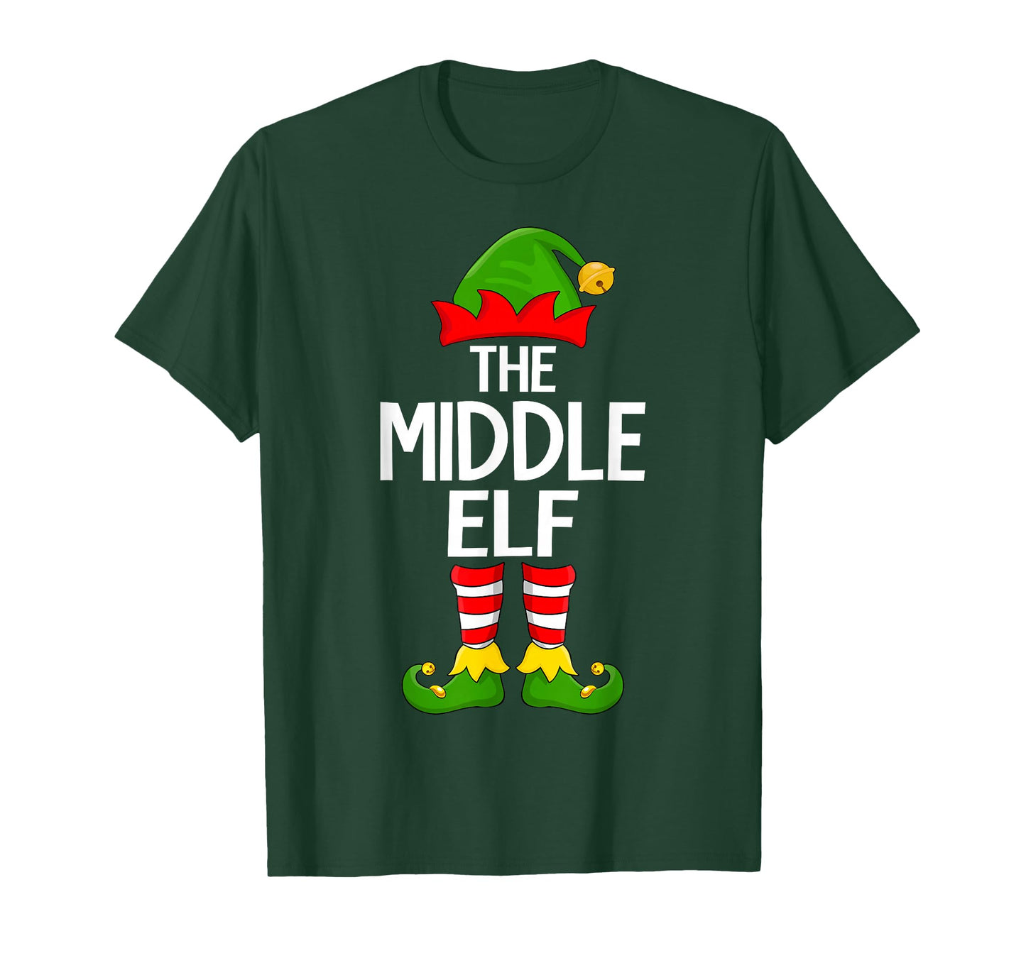 Middle Elf Xmas Matching Family Elf Squad Christmas T-Shirt