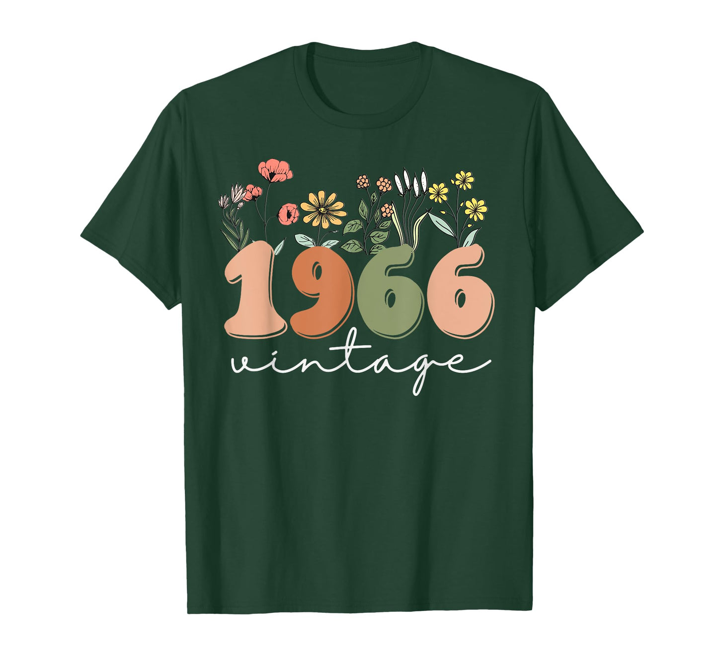 60 Years Old Vintage 1966 60th Birthday Tee Wildflower Women T-Shirt