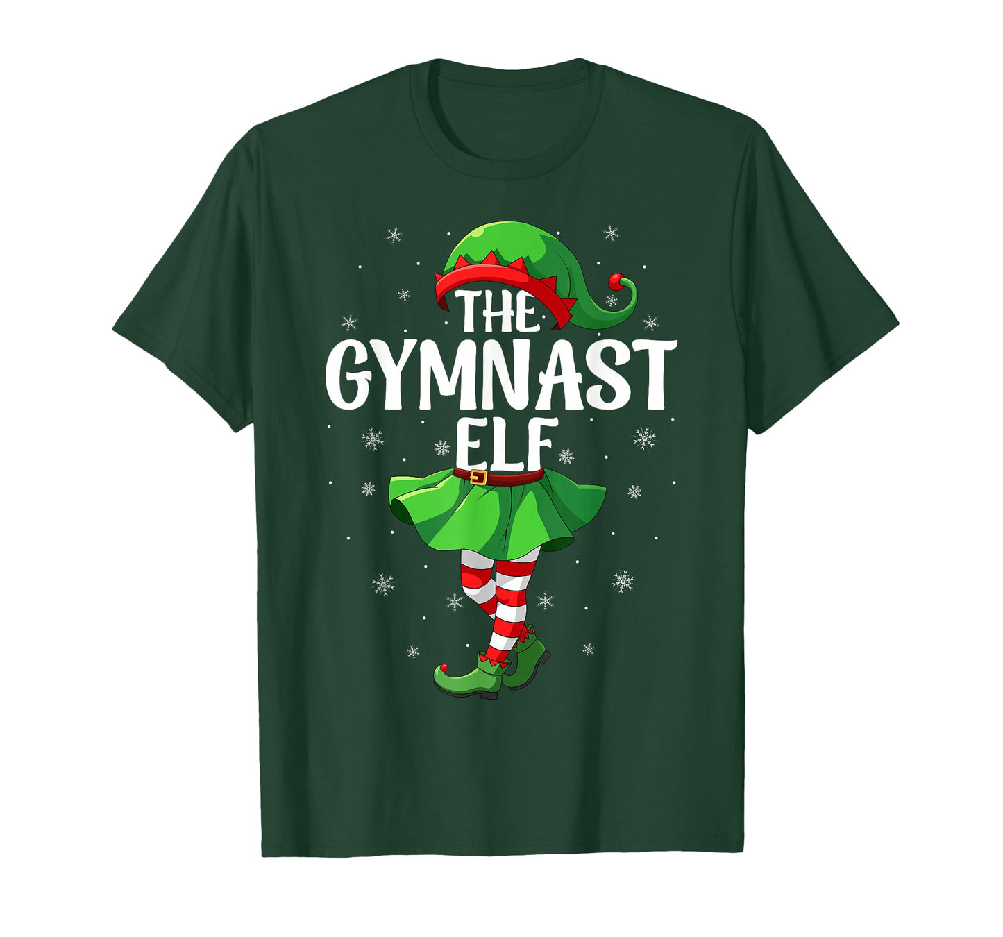Gymnast Elf Christmas Girls Women Elf Squad Xmas Family T-Shirt
