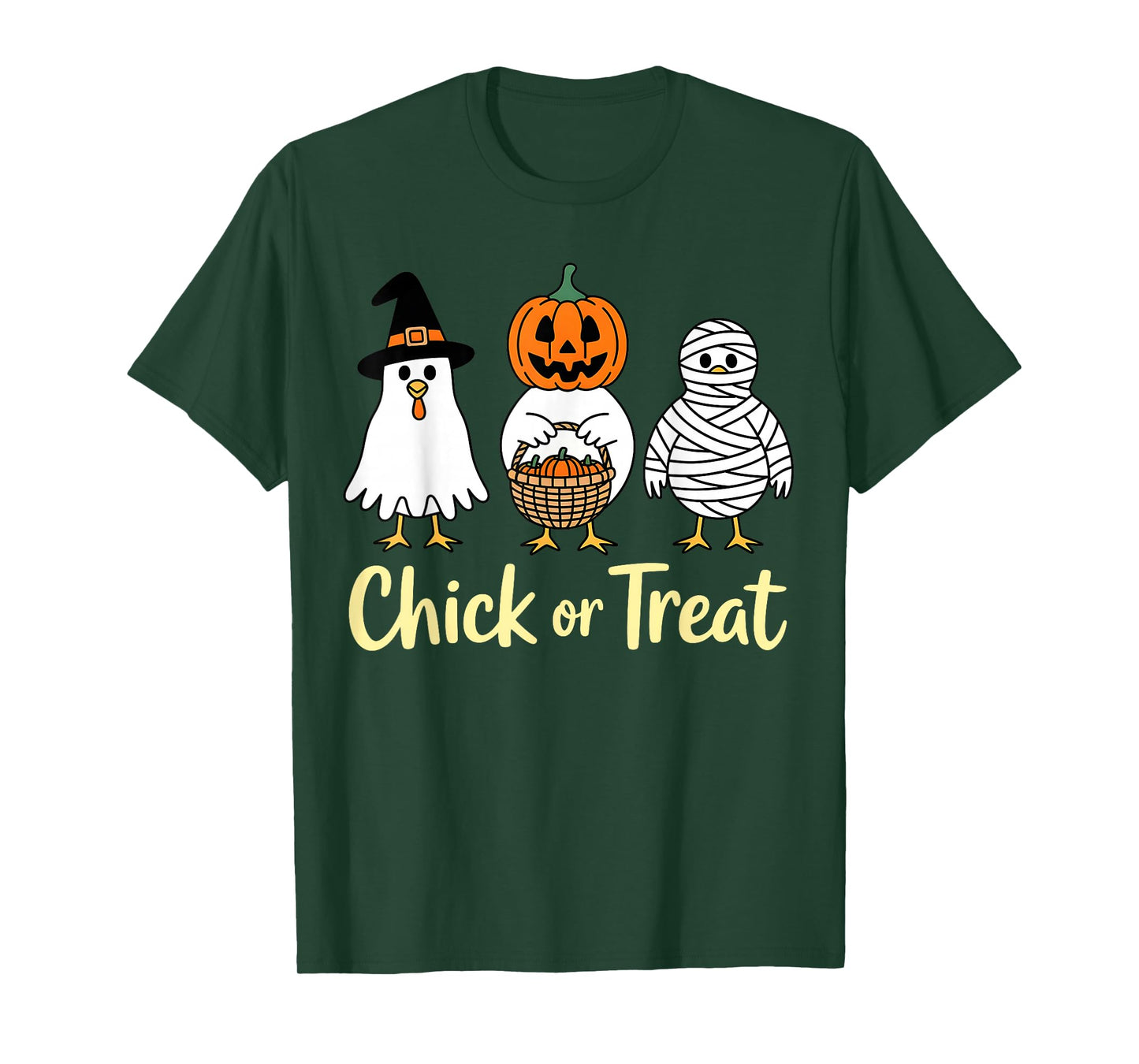 Chick Or Treat Halloween Witch Spooky Chicken T-Shirt
