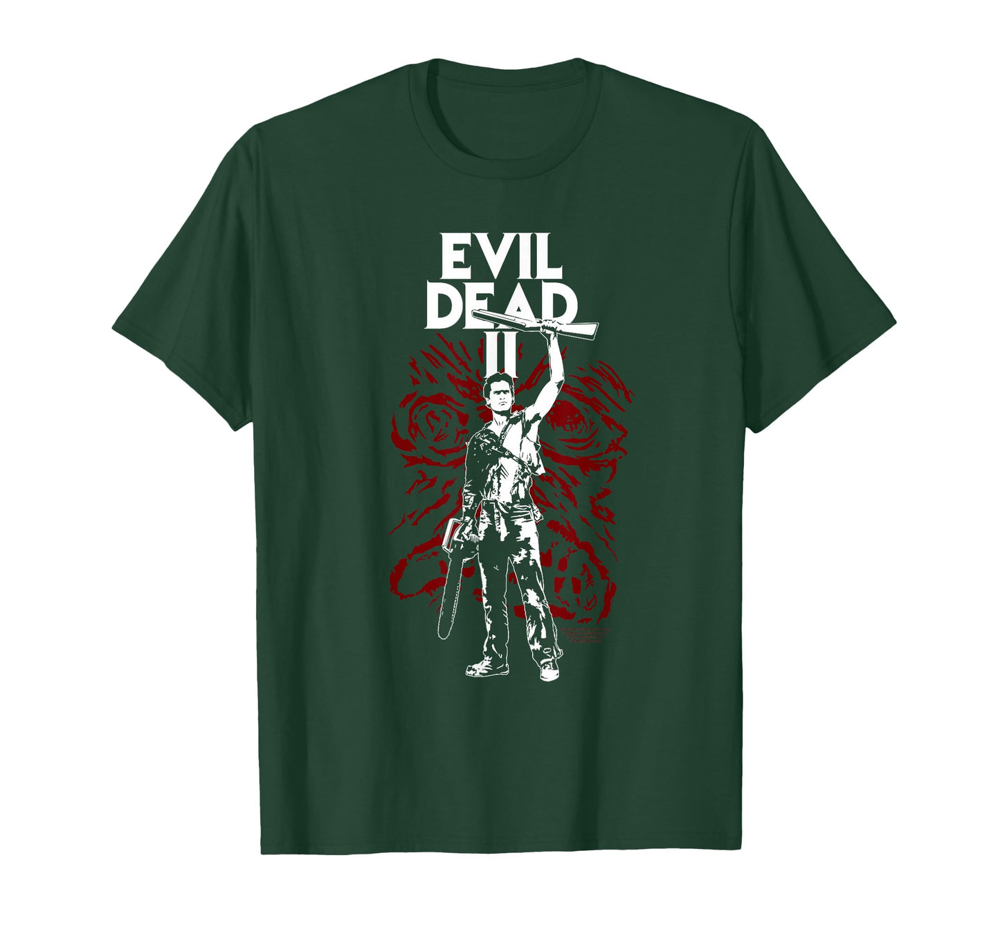 Evil Dead 2 Ash with The Book of The Dead Horror Movie T-Shirt