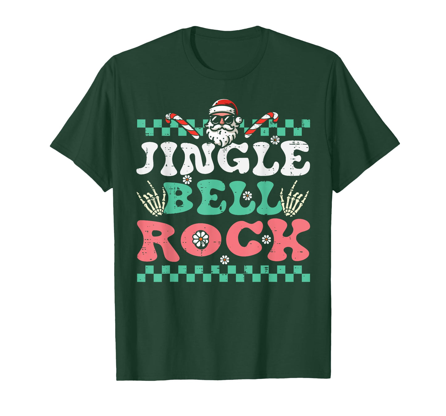 Christmas Jingle Bell Rock Retro Xmas Groovy Men Women Kids T-Shirt