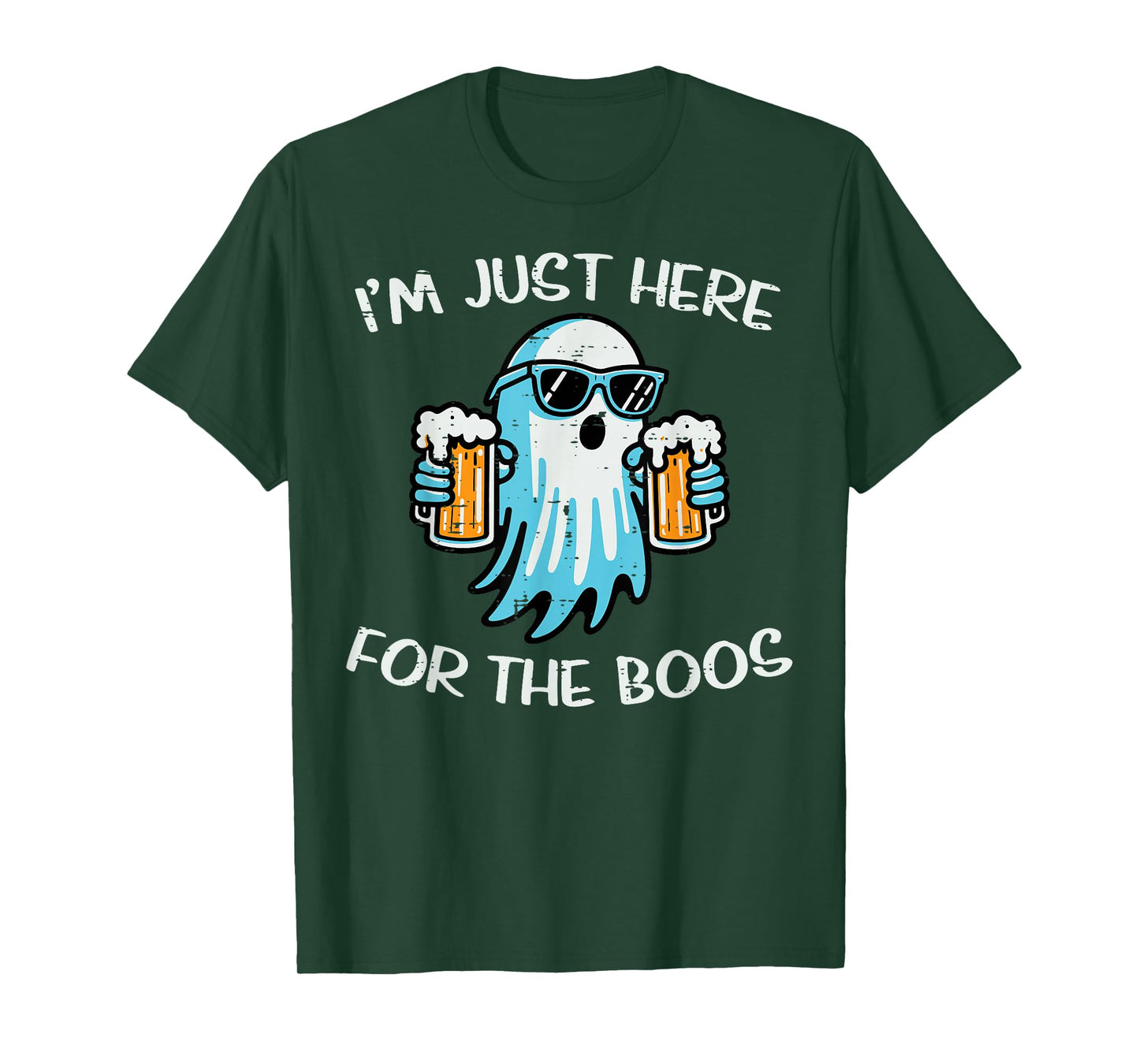 Halloween Here for Boos Ghost Funny Costume Dad Men Women T-Shirt