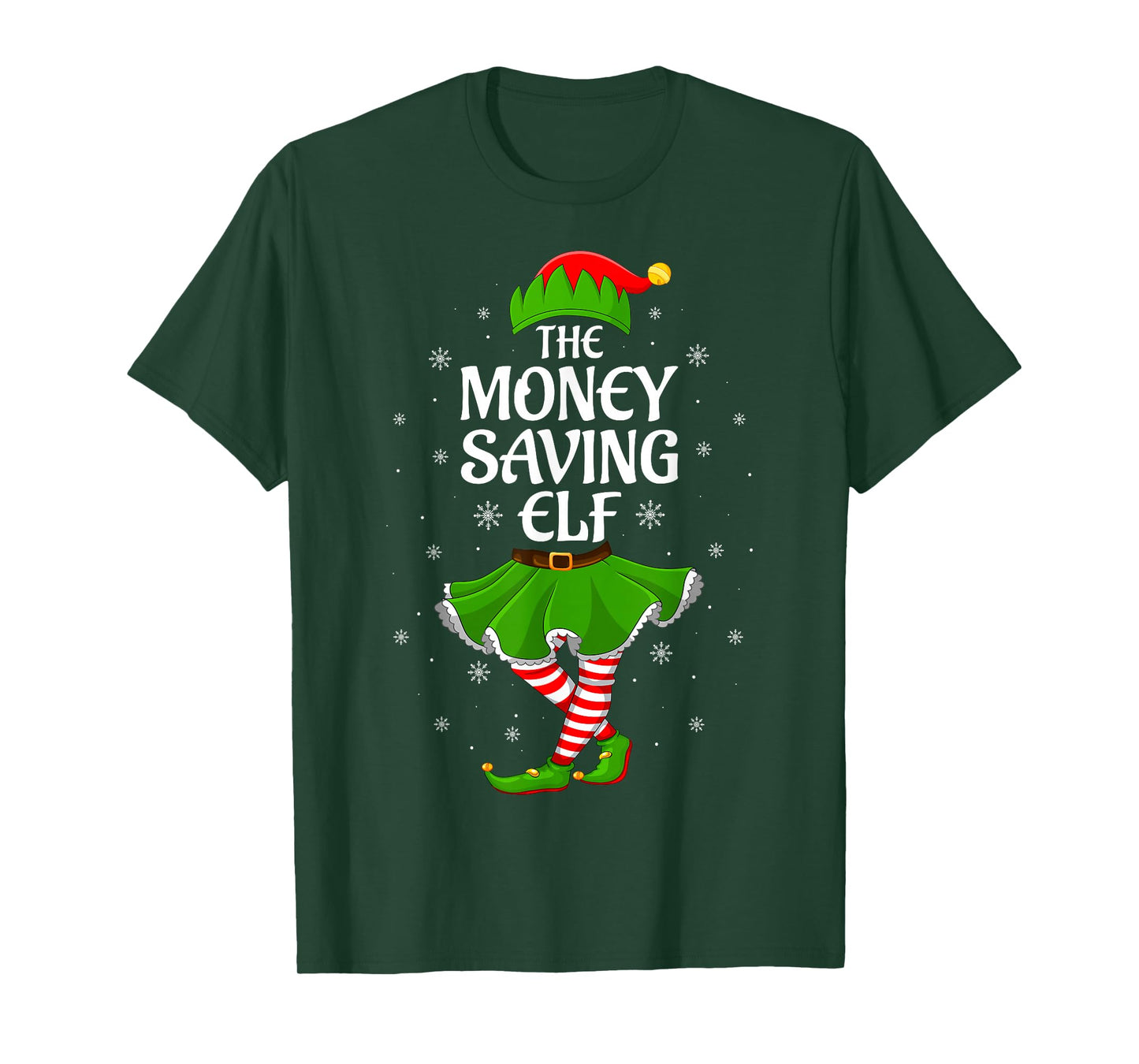 Money Saving Elf Christmas Family Girls Women Elf Squad Xmas T-Shirt