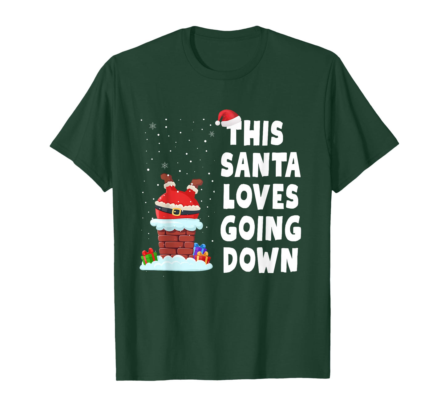 This Santa Loves Going Down Naughty Christmas Adult Humor T-Shirt