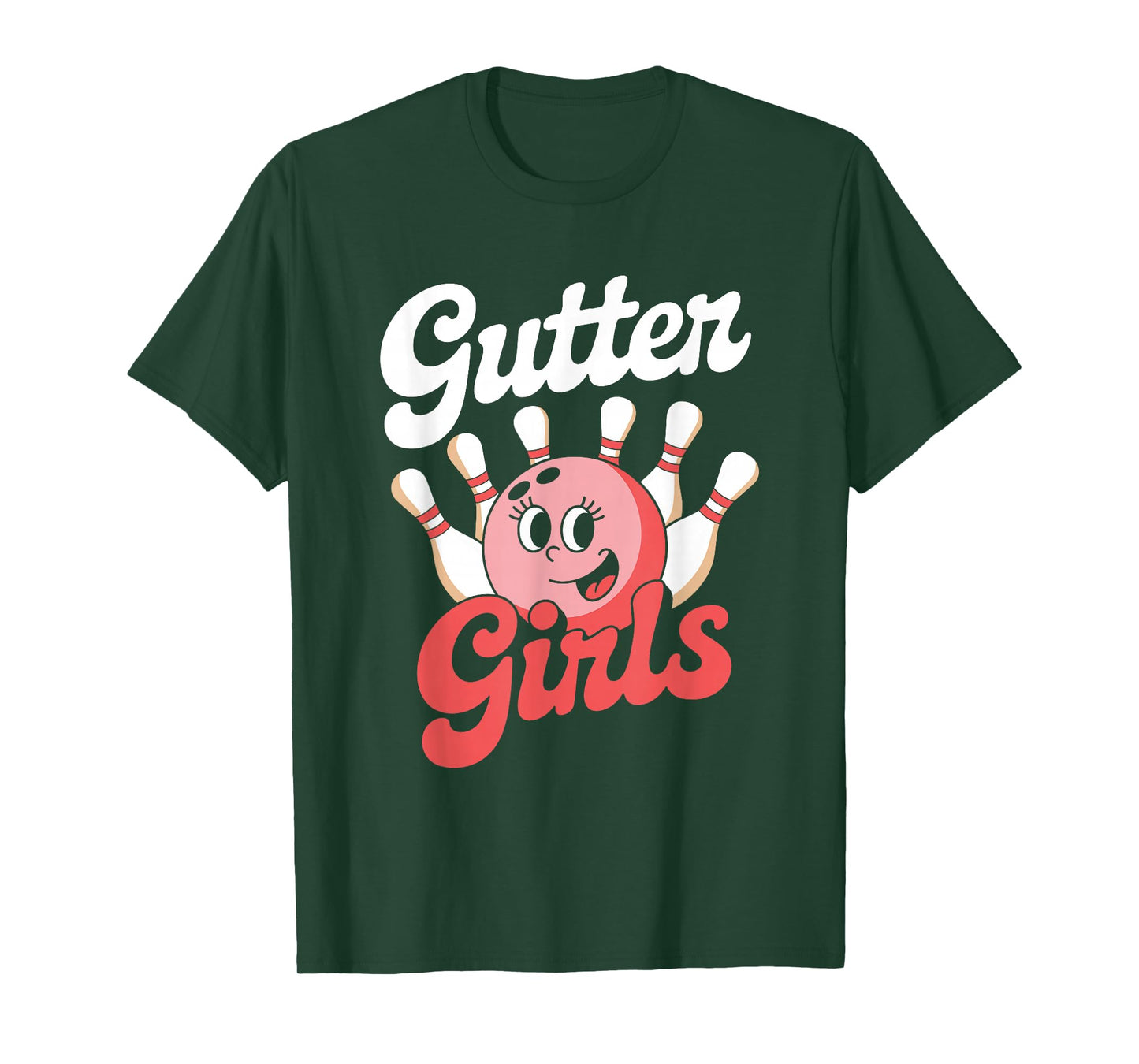 Cute Retro Gutter Girls Bowling T-Shirt