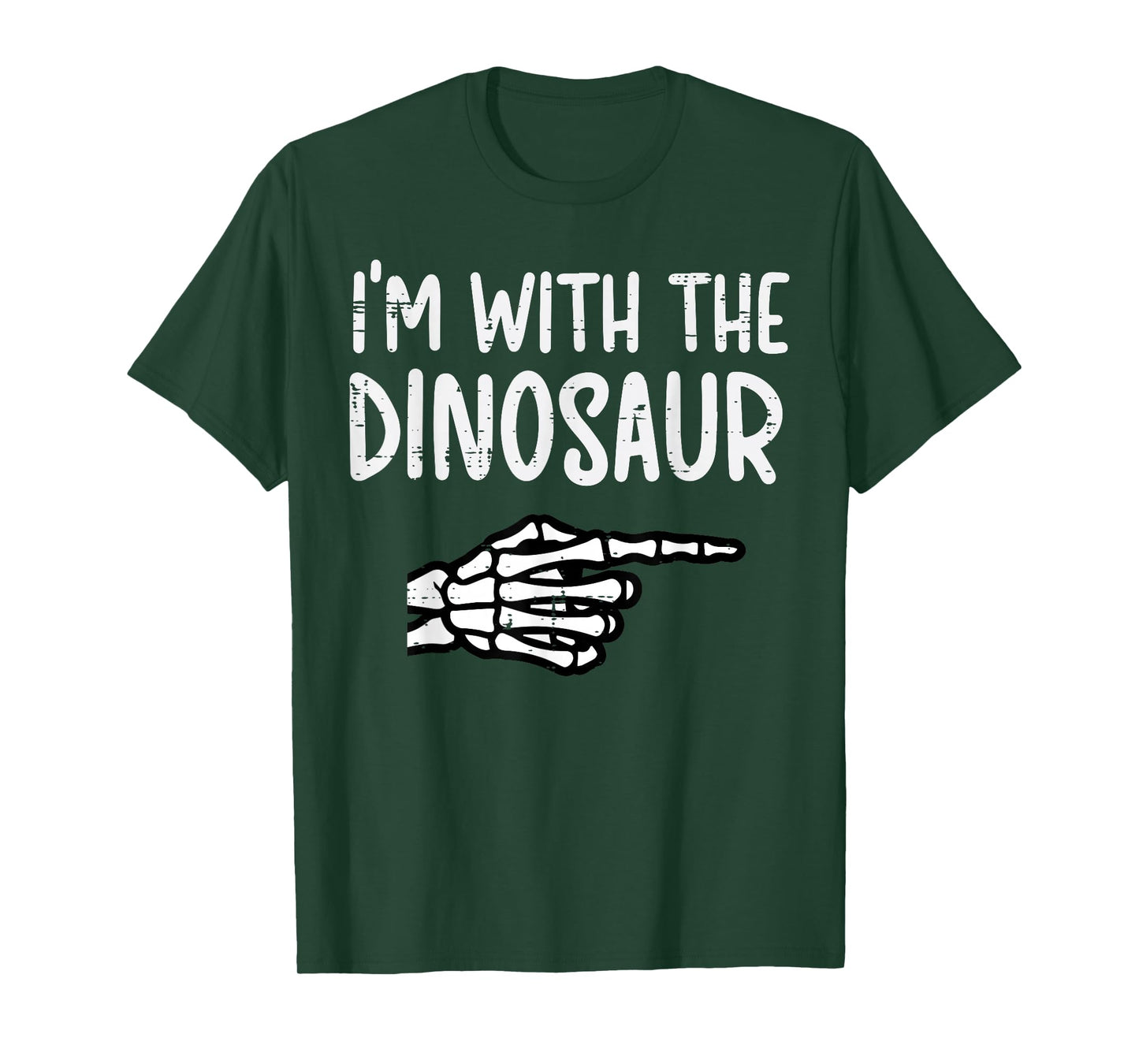 Halloween Im with Dinosaur Funny Costume Mom Dad Men Women T-Shirt