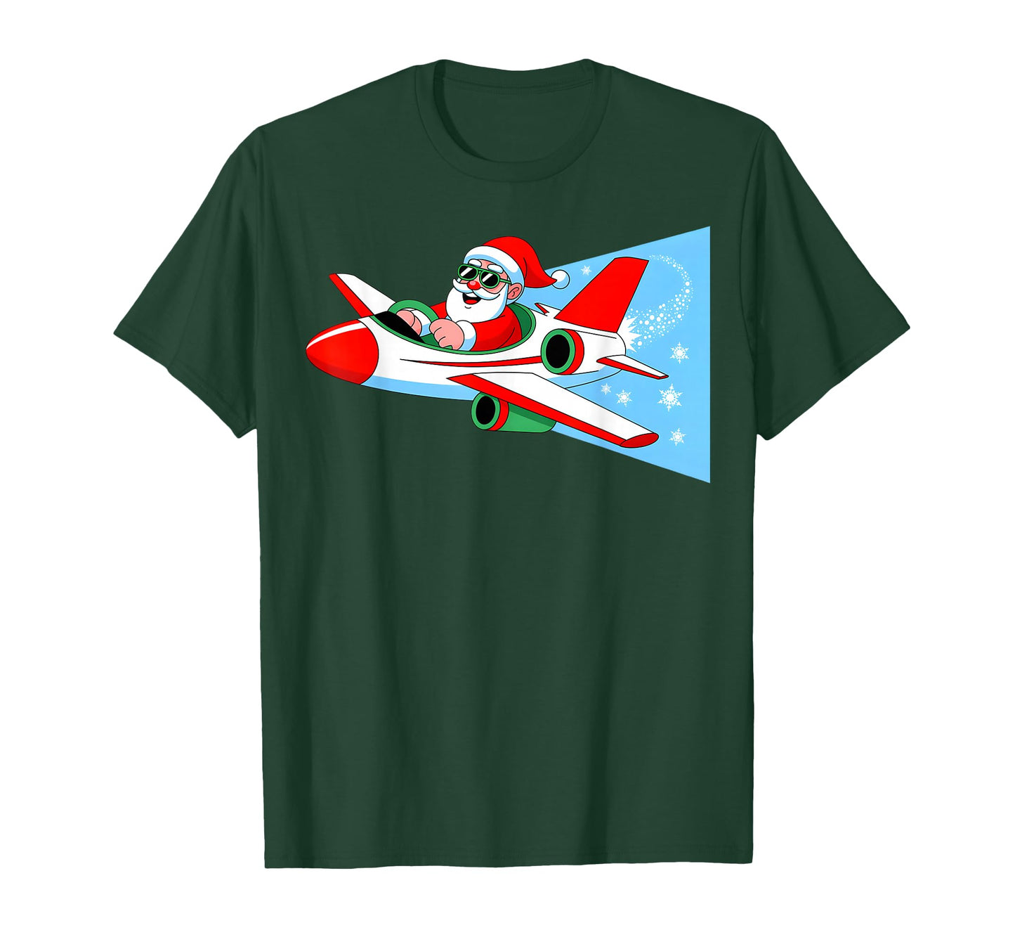 Airplane Pilot Christmas Santa Aviation Xmas Boys Men Kids T-Shirt