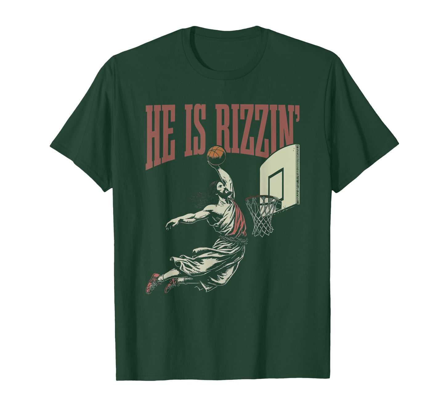 funny quotes about god he is rizzin' T-Shirt, Small, Black