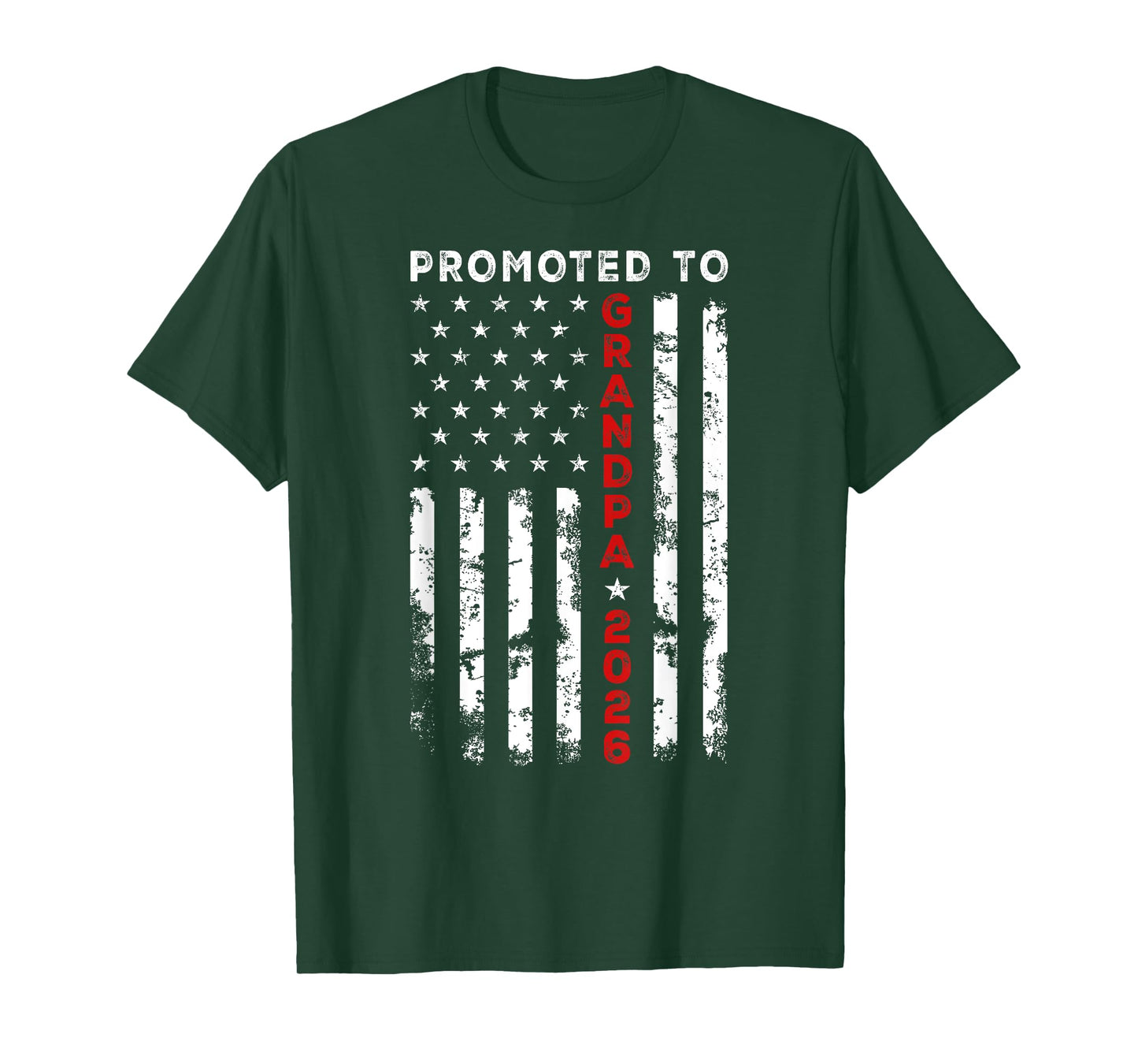 Vintage USA American Flag Promoted To Grandpa Again est 2026 Men T-Shirt