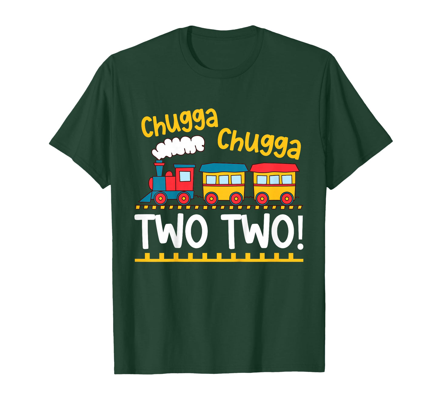 Kids 2nd Birthday Boy Train Chugga Chugga Two Two Toddler T-Shirt