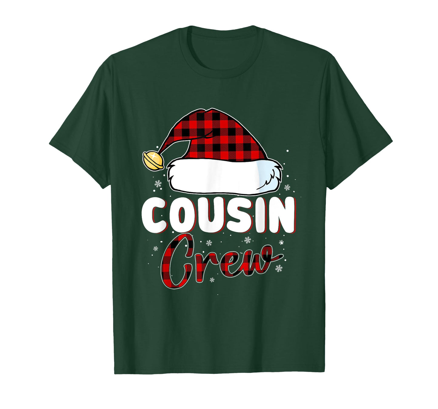 Christmas Cousin Crew Buffalo red Plaid Pajamas Family Xmas T-Shirt