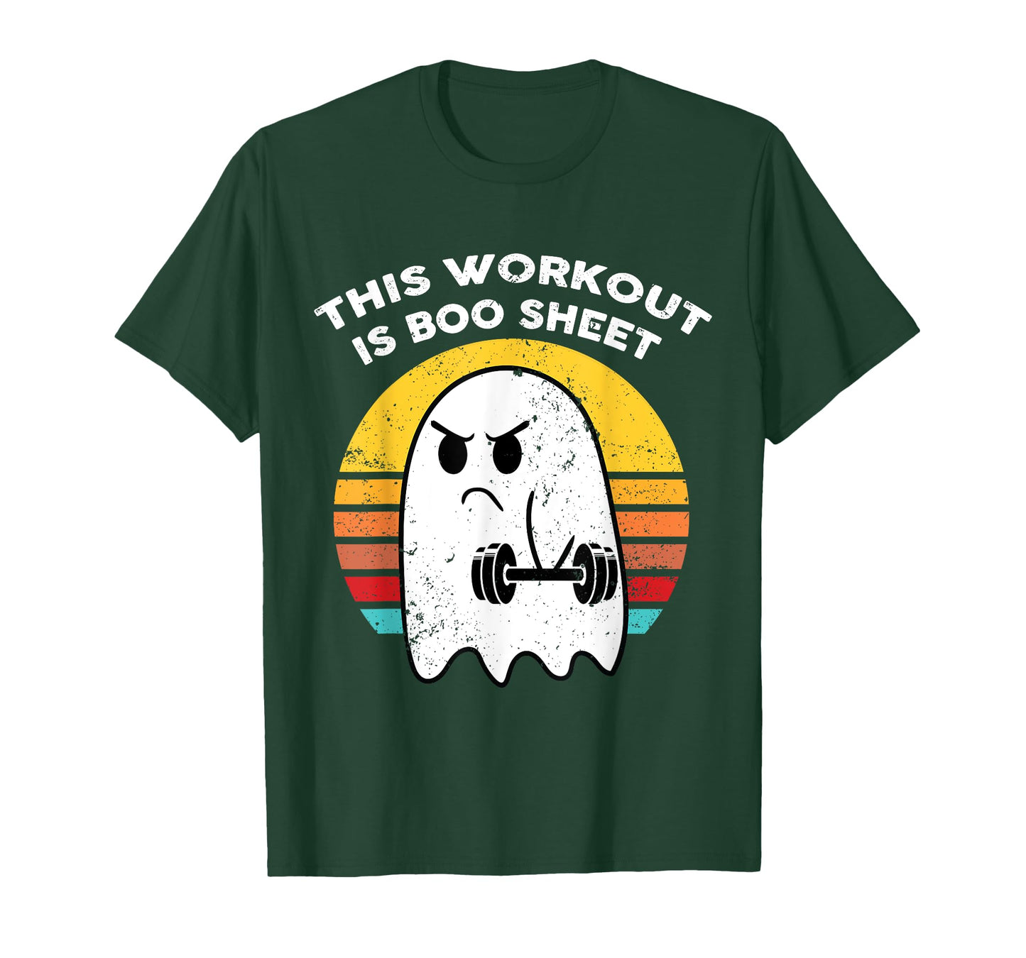 Funny This Workout Is Boo Sheet Halloween Ghost Exercise Gym T-Shirt