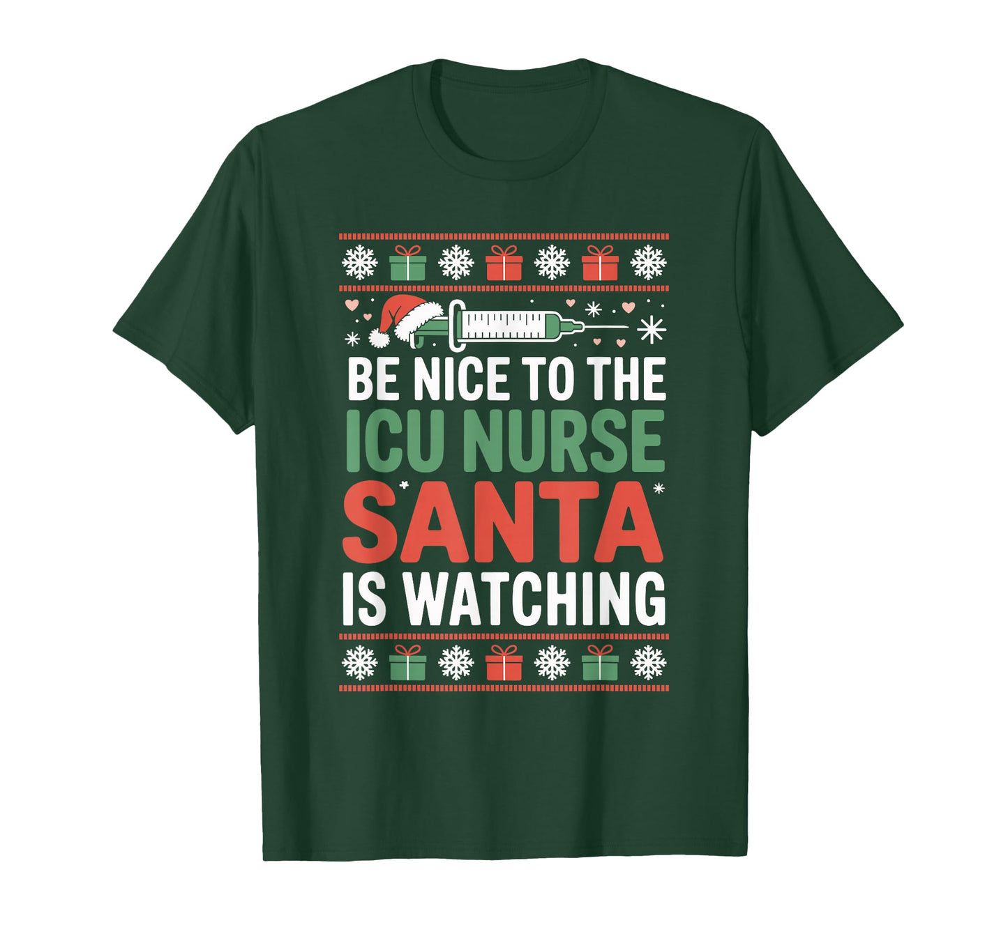 ICU Nurse Ugly Christmas Sweater Critical Care Xmas T-Shirt