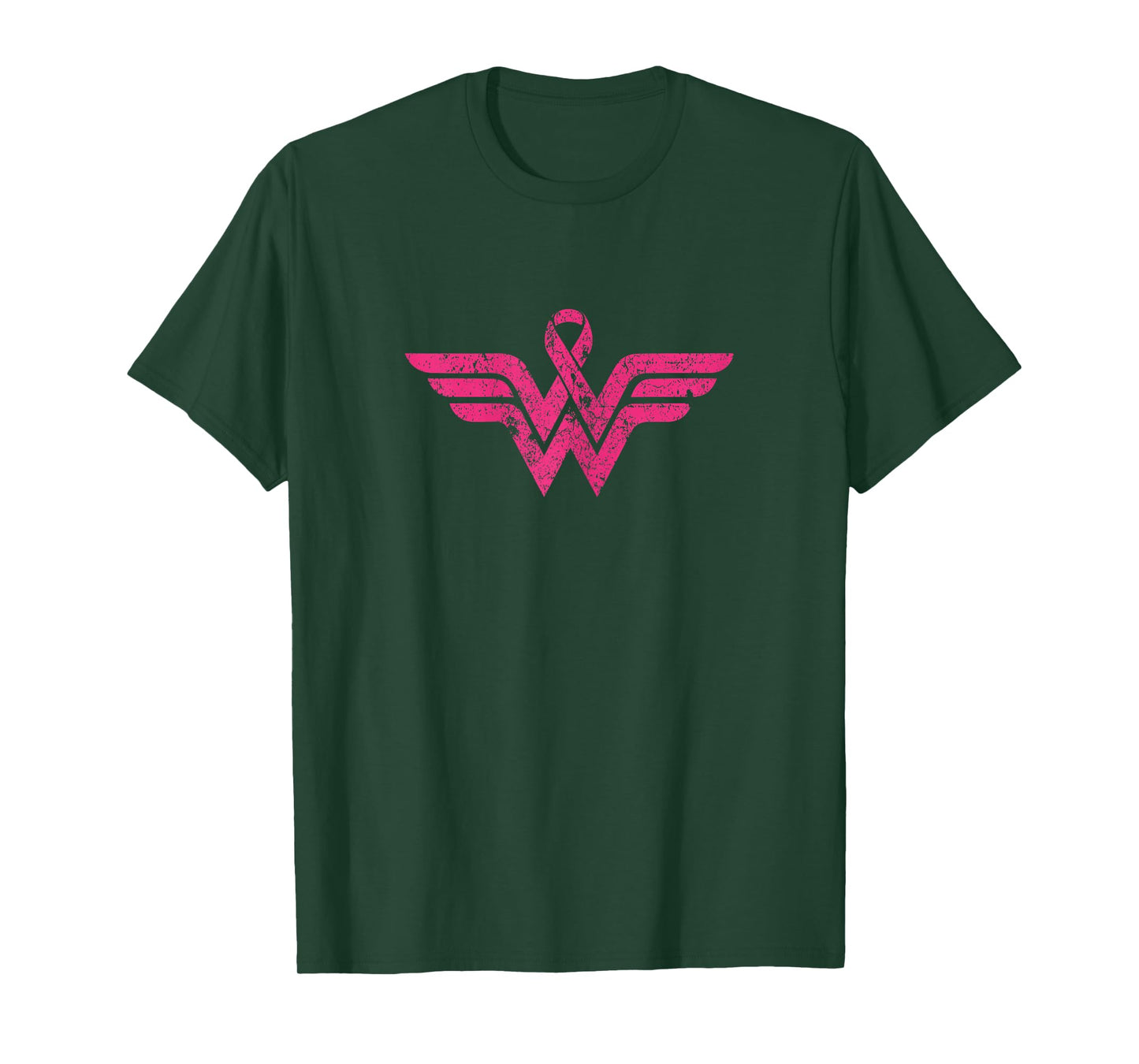 Vintage Retro Breast Cancer Awareness Pink Ribbon Superhero T-Shirt