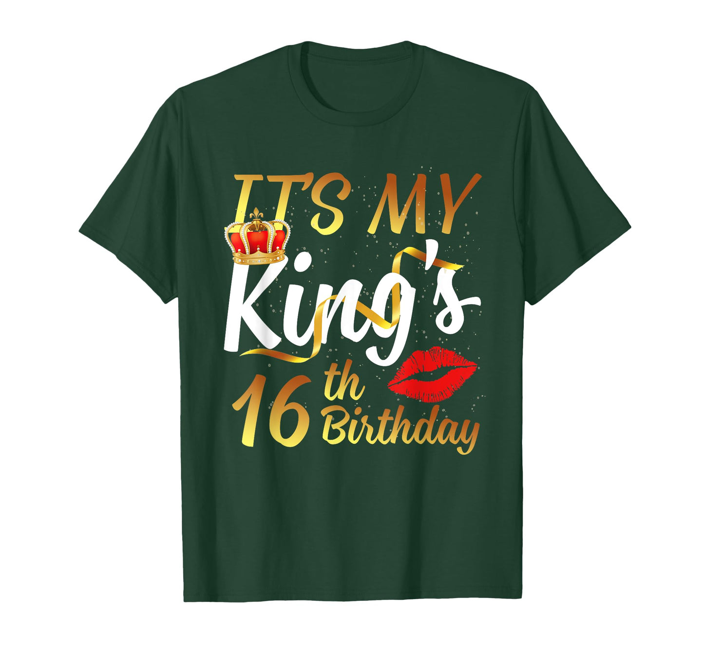 It's My King's 16th Birthday Gold Crown For 16 Years Old Man T-Shirt