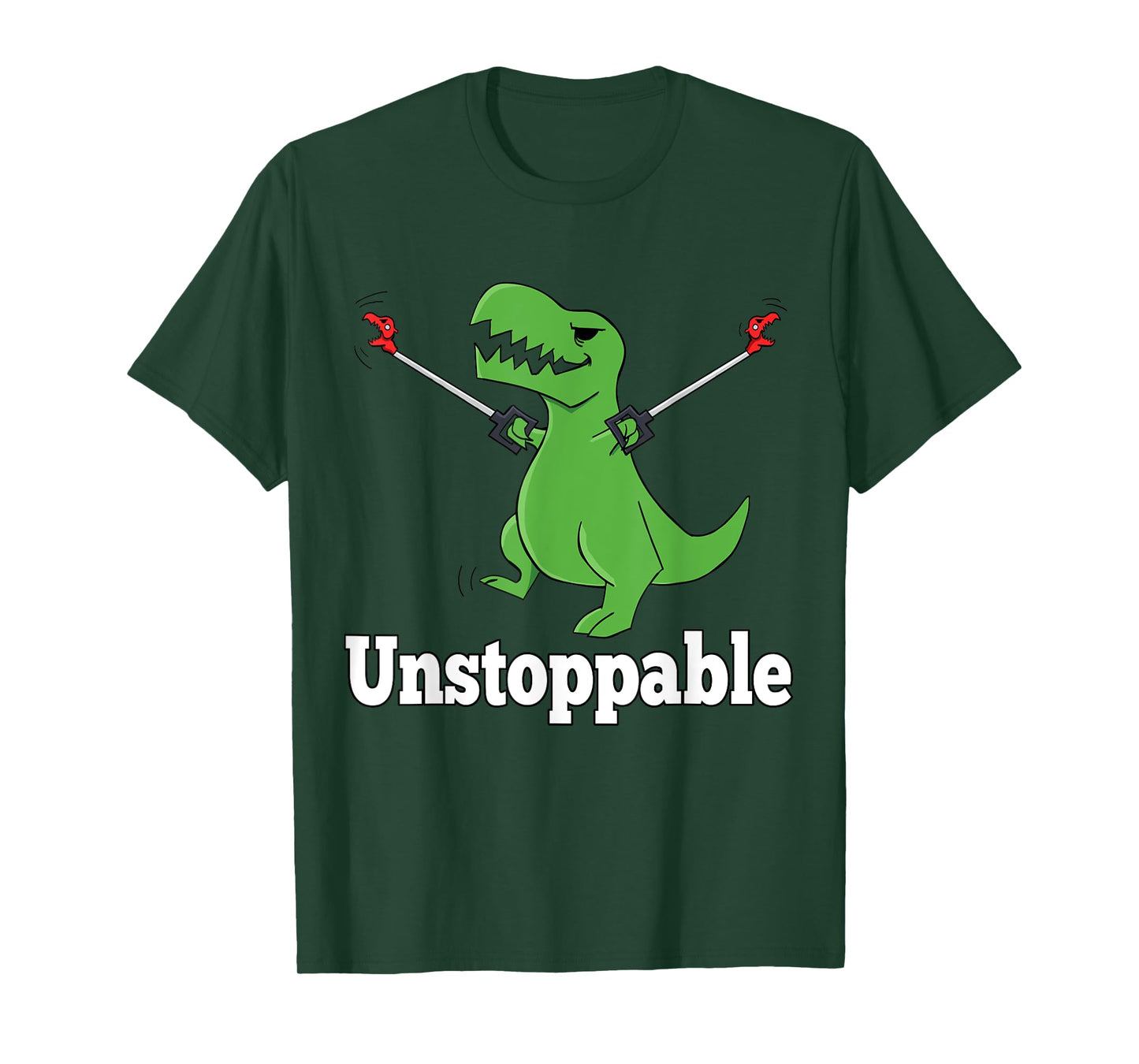 Miftees T-Rex Tees Unstoppable T-Rex T-Shirt - Black, Unisex-Adult, Unisex-Kids, Short Sleeve, T-Shirt, S, US, Cotton, Polyester