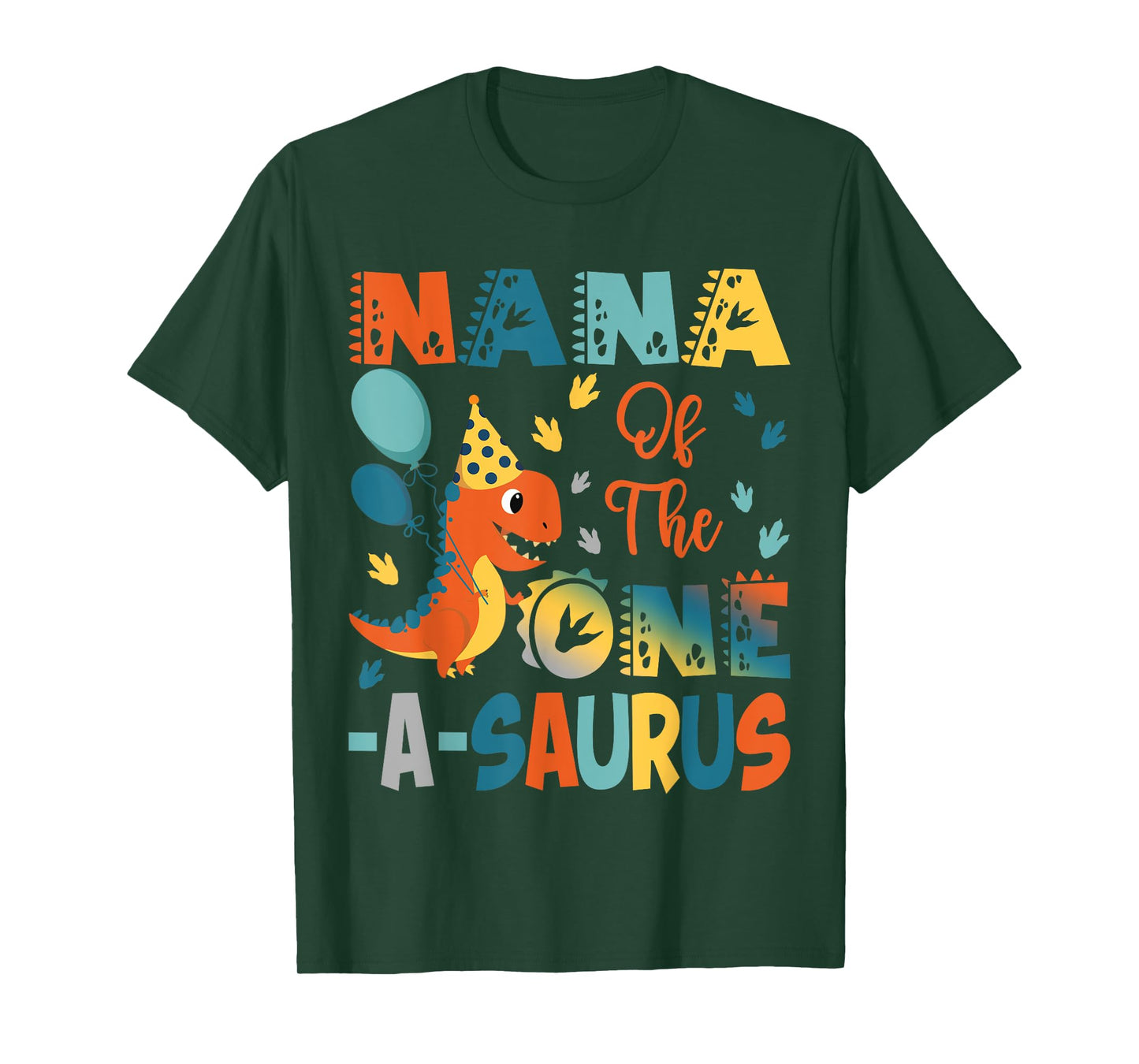 Nana Of The One-A-Saurus 2Nd Birthday Dinosaur Party T-Shirt
