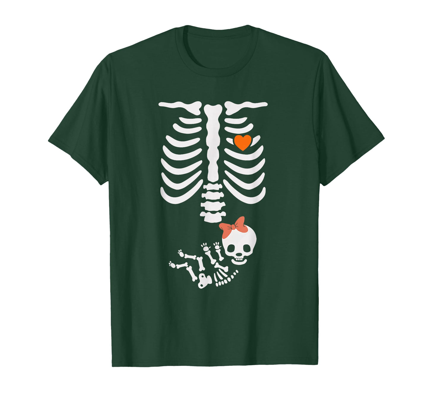 Halloween Skeleton Rib Cage Heart Costume Men Women Kids T-Shirt