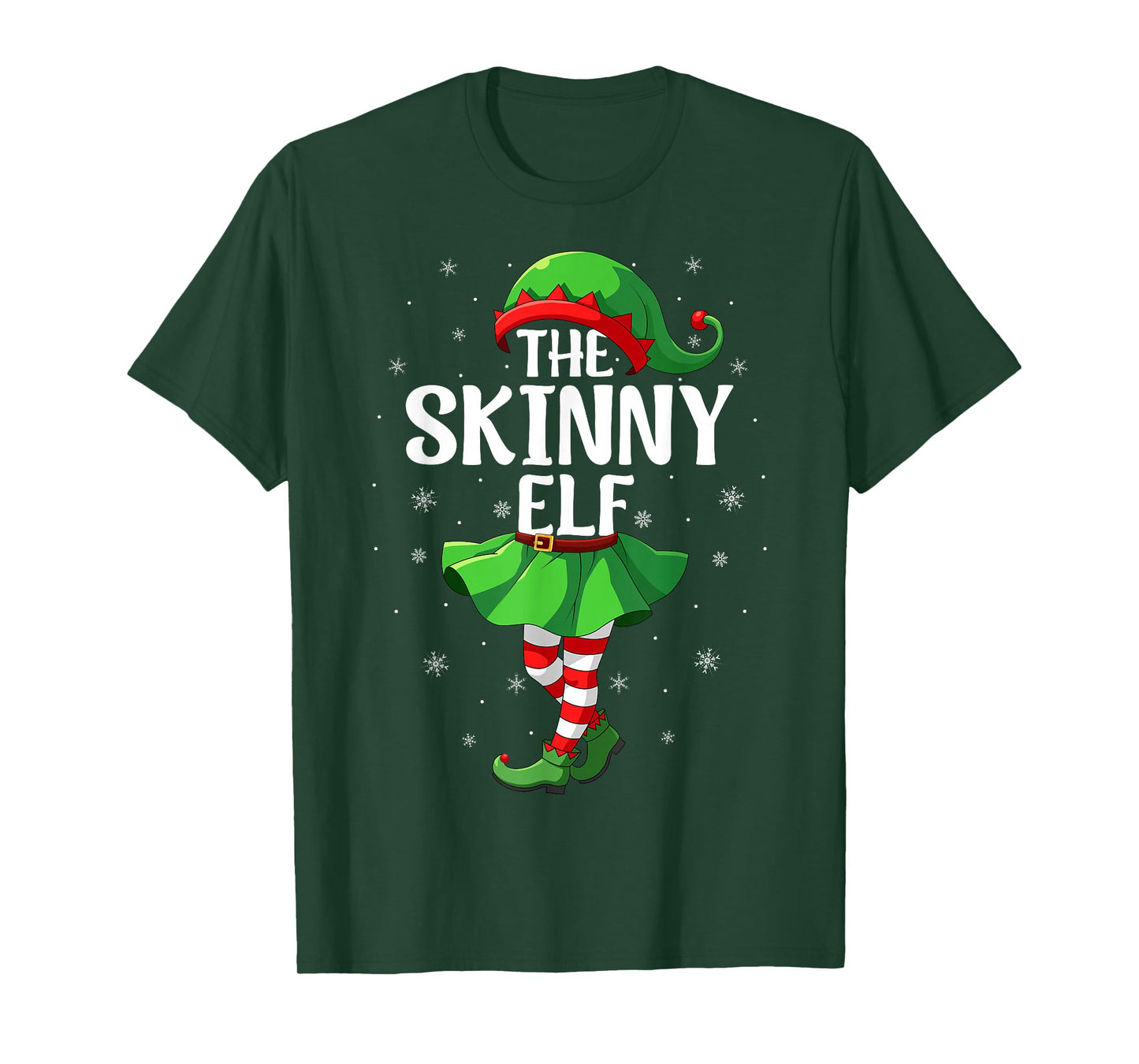 Skinny Elf Christmas Girls Women Elf Squad Xmas Family T-Shirt