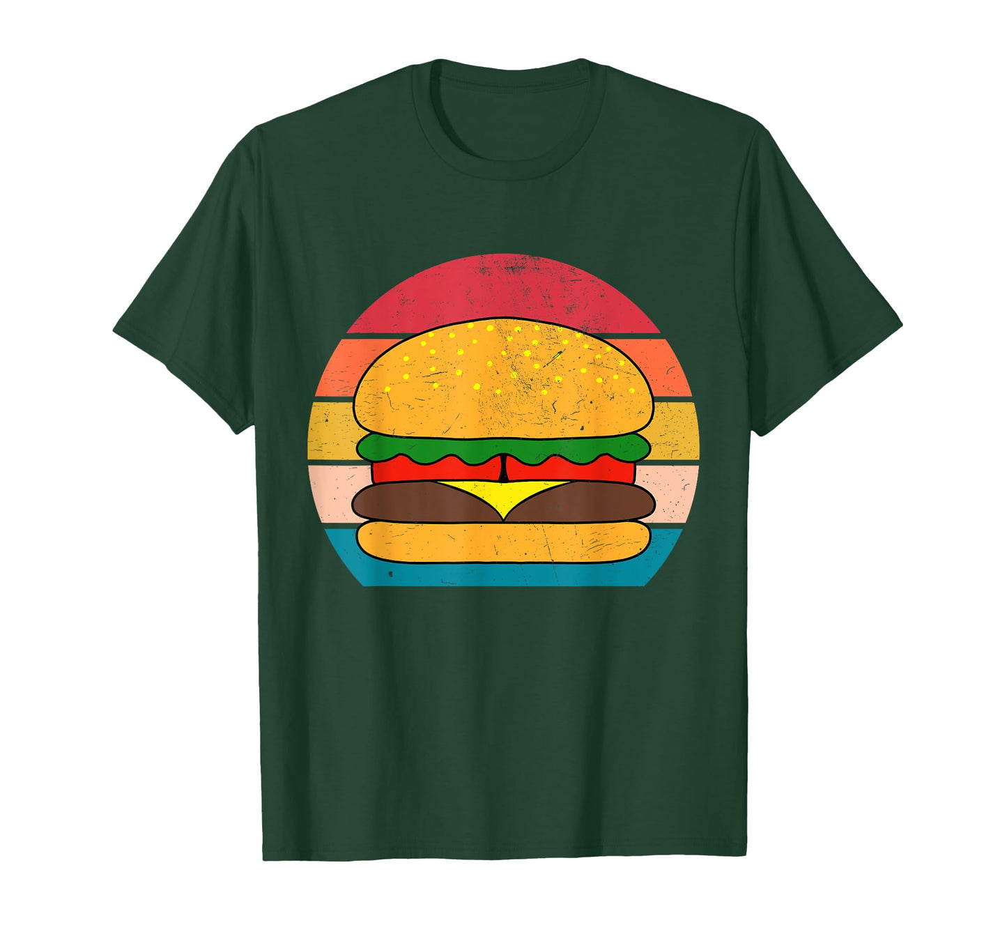Retro Vintage Cheeseburger Hamburger Art for Kids Men Women T-Shirt