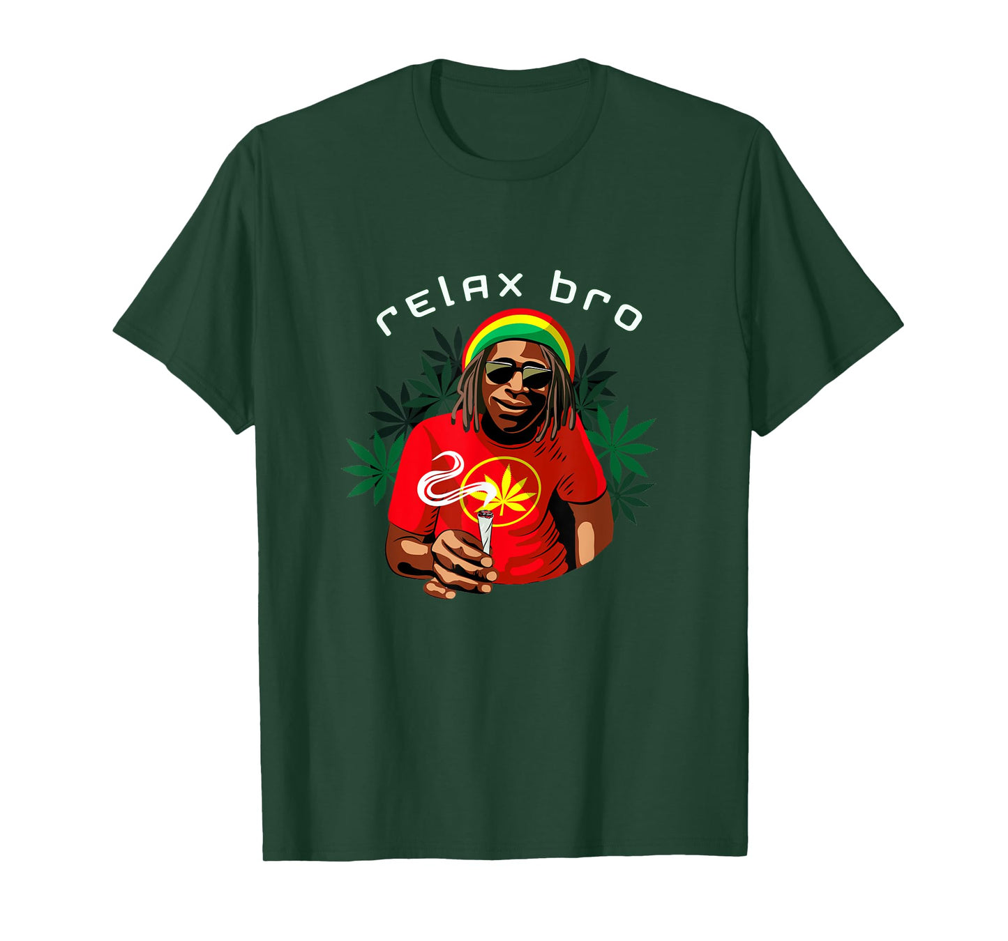 Funny Weed African Jamaican Rasta smoking Marijuana Relax T-Shirt