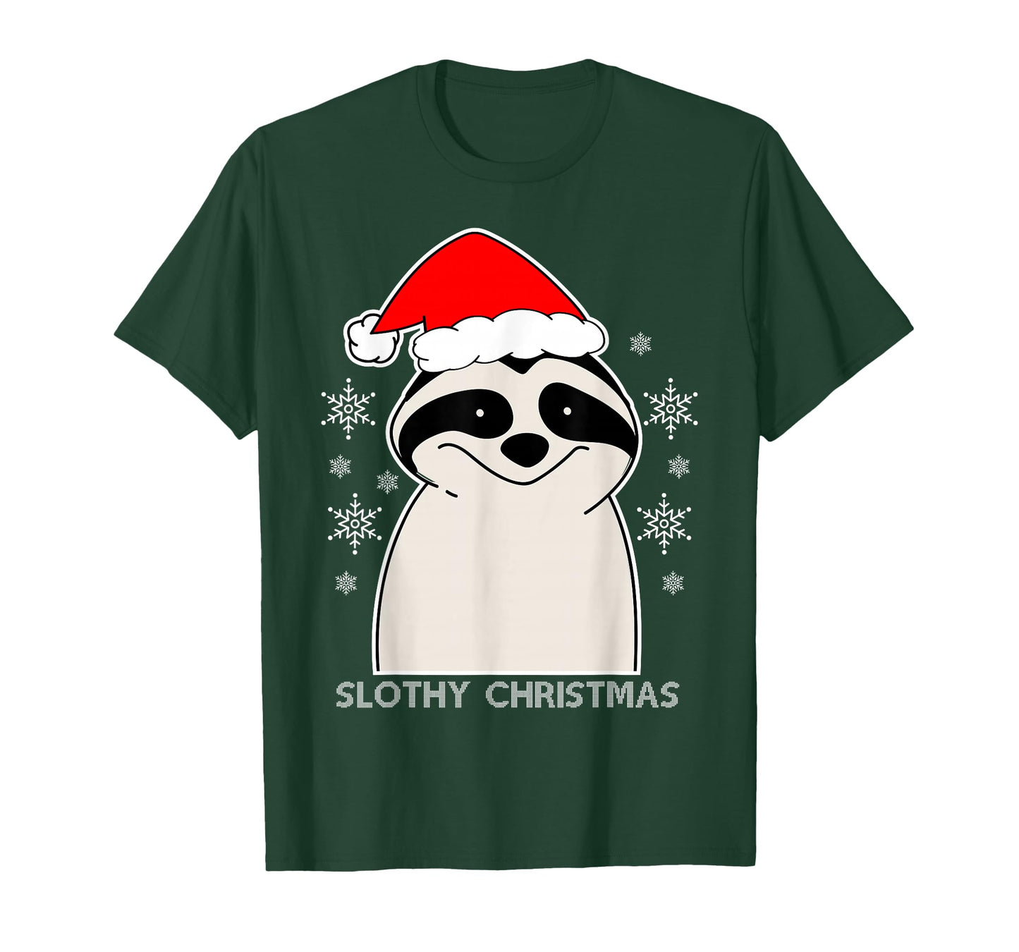 Slothy Christmas Santa Hat Sloth Spirit Animal Xmas Costume T-Shirt