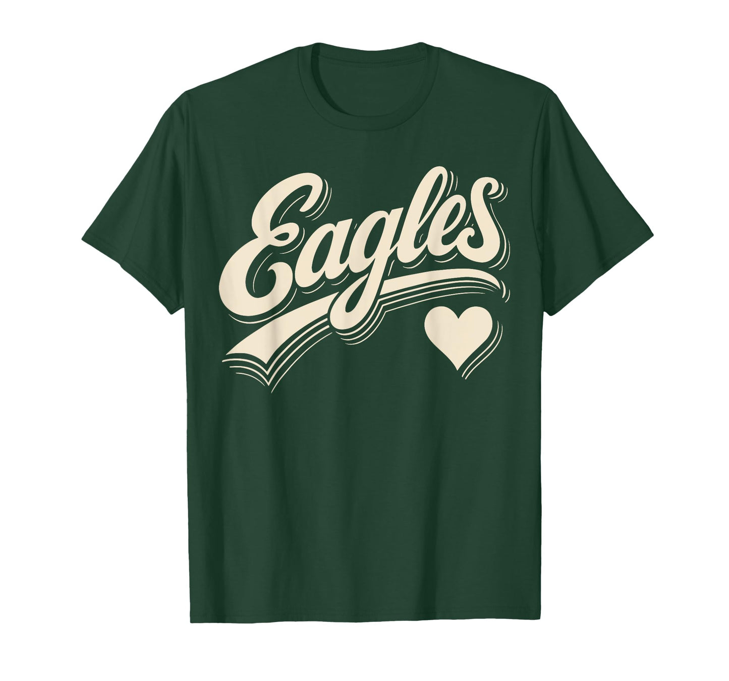 Retro Eagles Heart Typography Graphic Gift for Men Women Kid T-Shirt