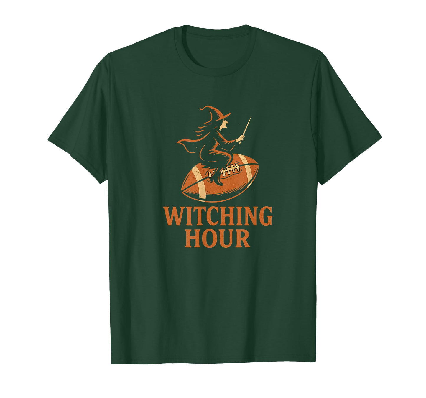 Witching Hour Football Halloween Witch Design T-Shirt