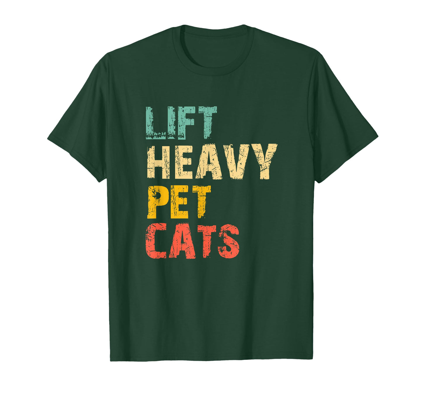 Lift Heavy Pet Cats Gym Workout Weight Lifting Funny Vintage T-Shirt
