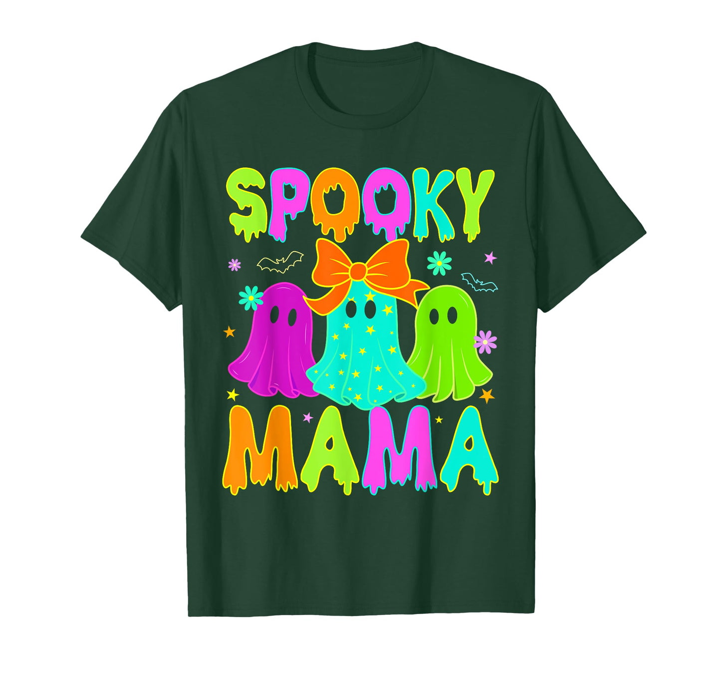 Spooky Mama Ghost Glow in Halloween Night Spooky Mom Mother T-Shirt