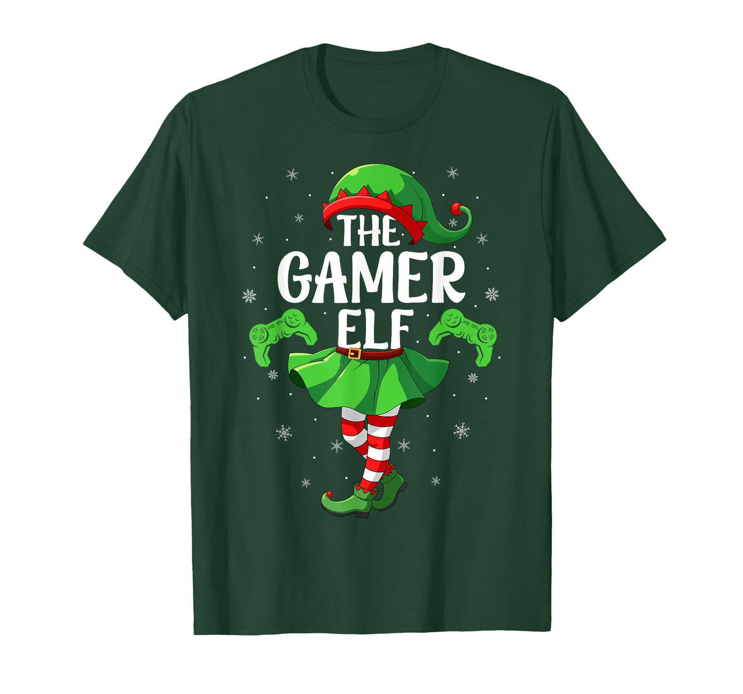 Gamer Elf Christmas Girls Women Elf Squad Xmas Family T-Shirt