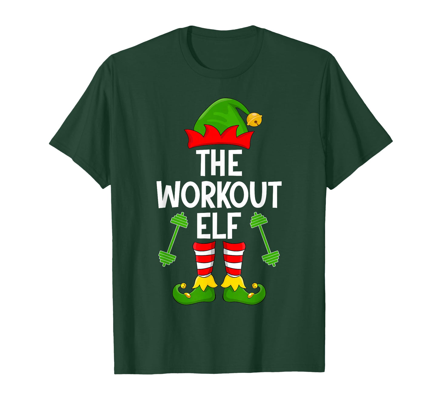 Workout Elf Xmas Matching Family Elf Squad Christmas T-Shirt