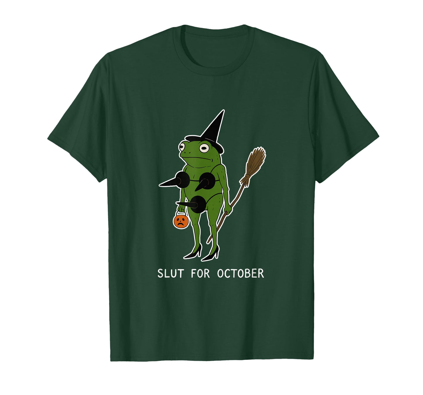 Slut for October Halloween Frog Wizard Frog Witch Frog Meme T-Shirt