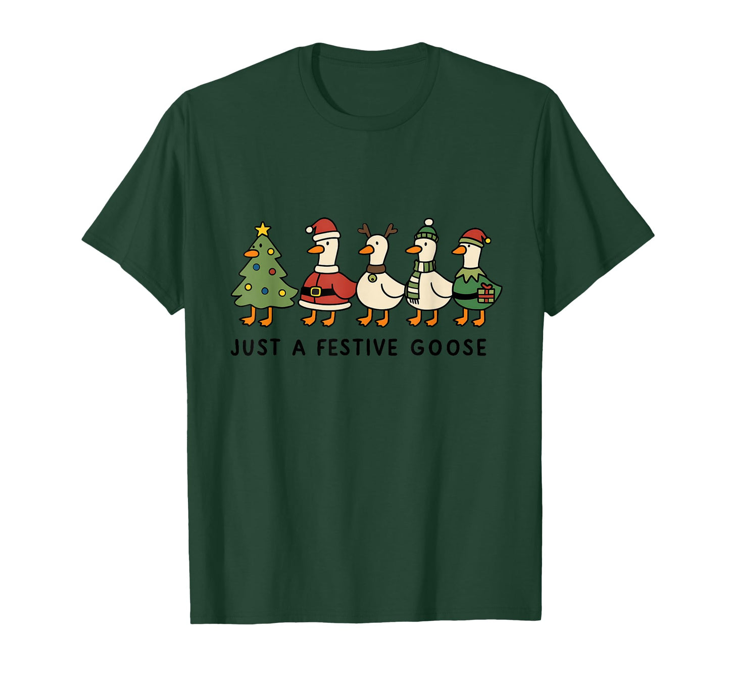 Festive Goose Christmas Funny Cute Goose Christmas Party T-Shirt