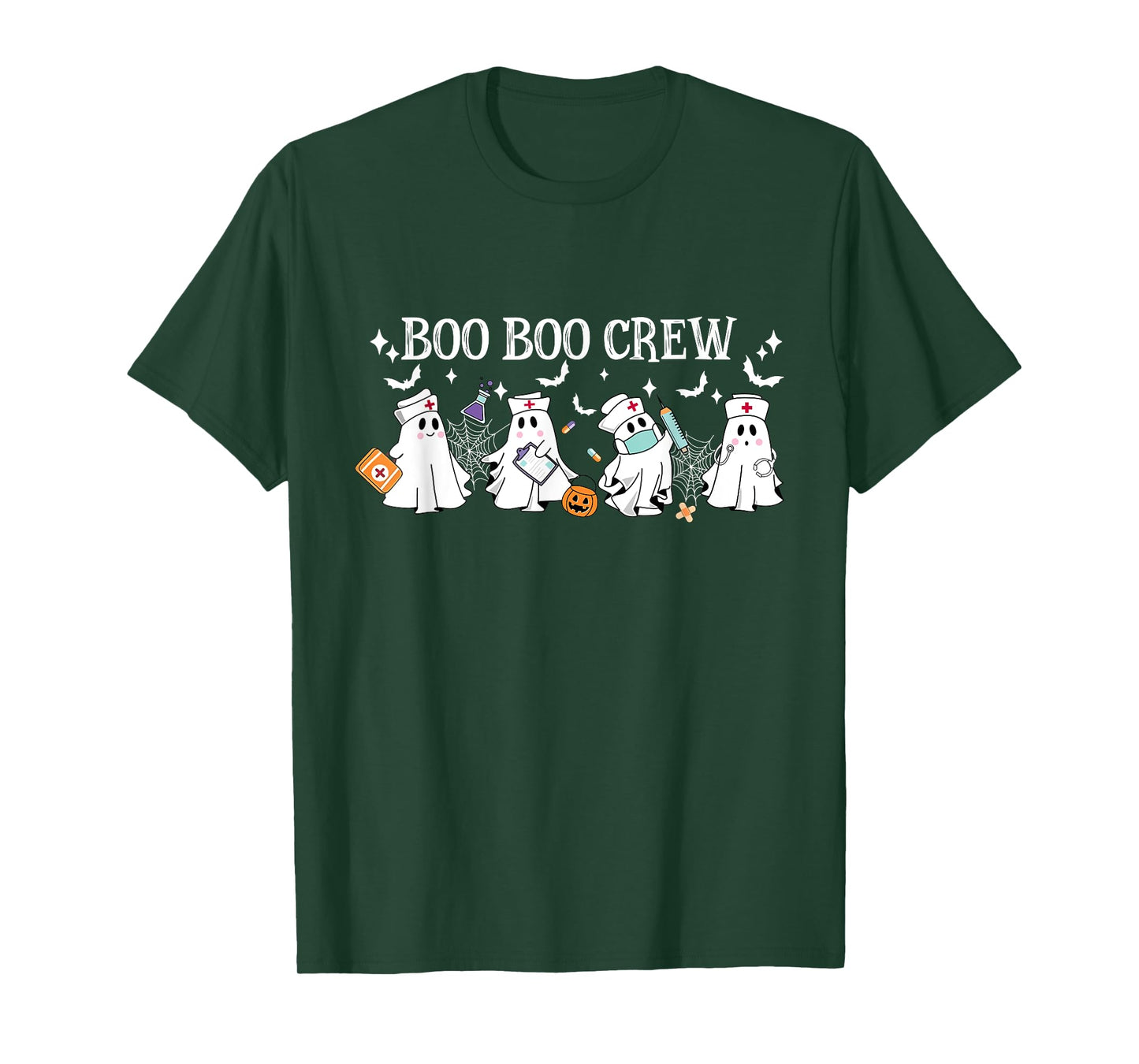 Boo Boo Crew Nurse Ghost Nursing Halloween Spooky Nurse T-Shirt