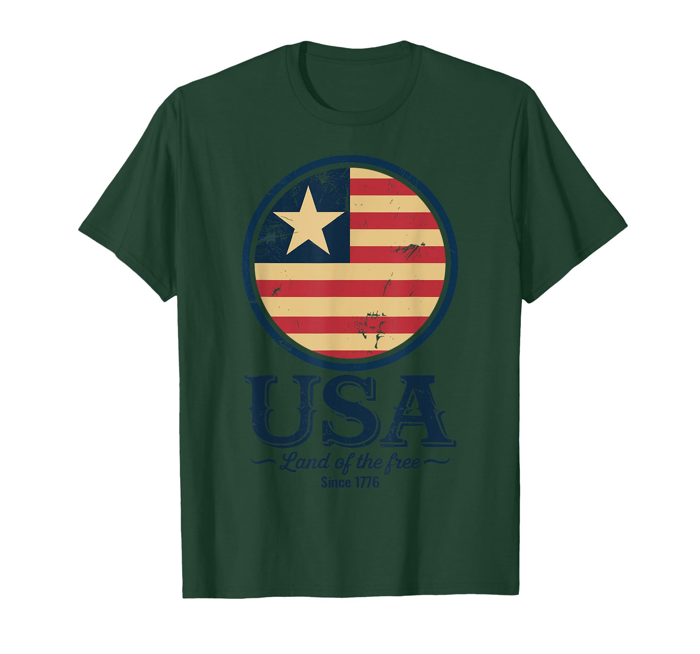 Vintage USA Patriotic Flag Land of the Free Since 1776 T-Shirt