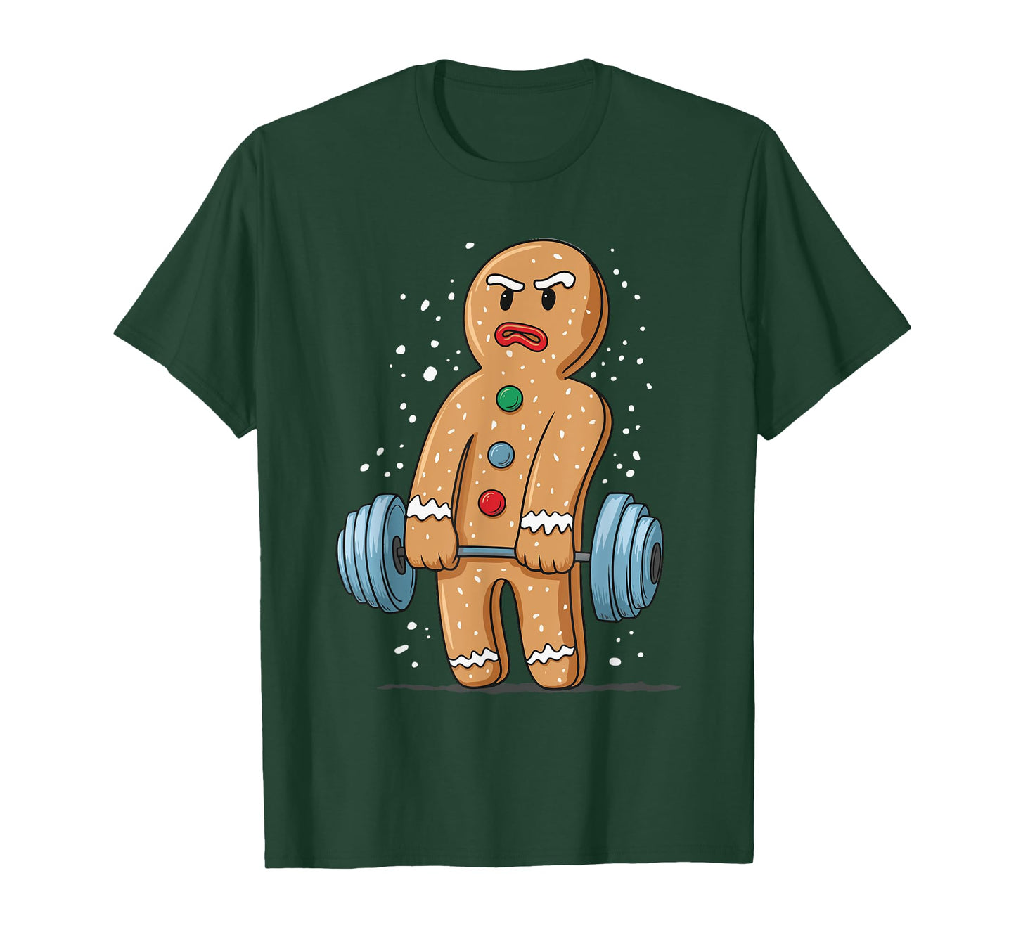 Gingerbread Weightlifting Workout Bodybuilding T-Shirt