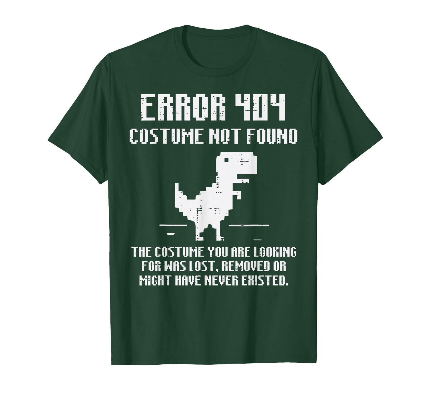Halloween Dino Error 404 Costume Funny Tech Men Women Kids T-Shirt