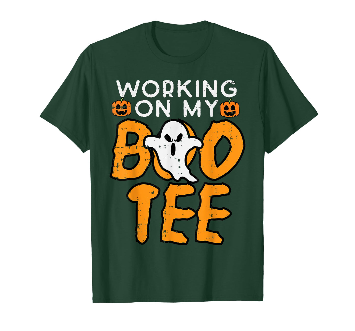 Working On My Boo Tee Gym Fun Yoga Pilates Fitness Halloween T-Shirt