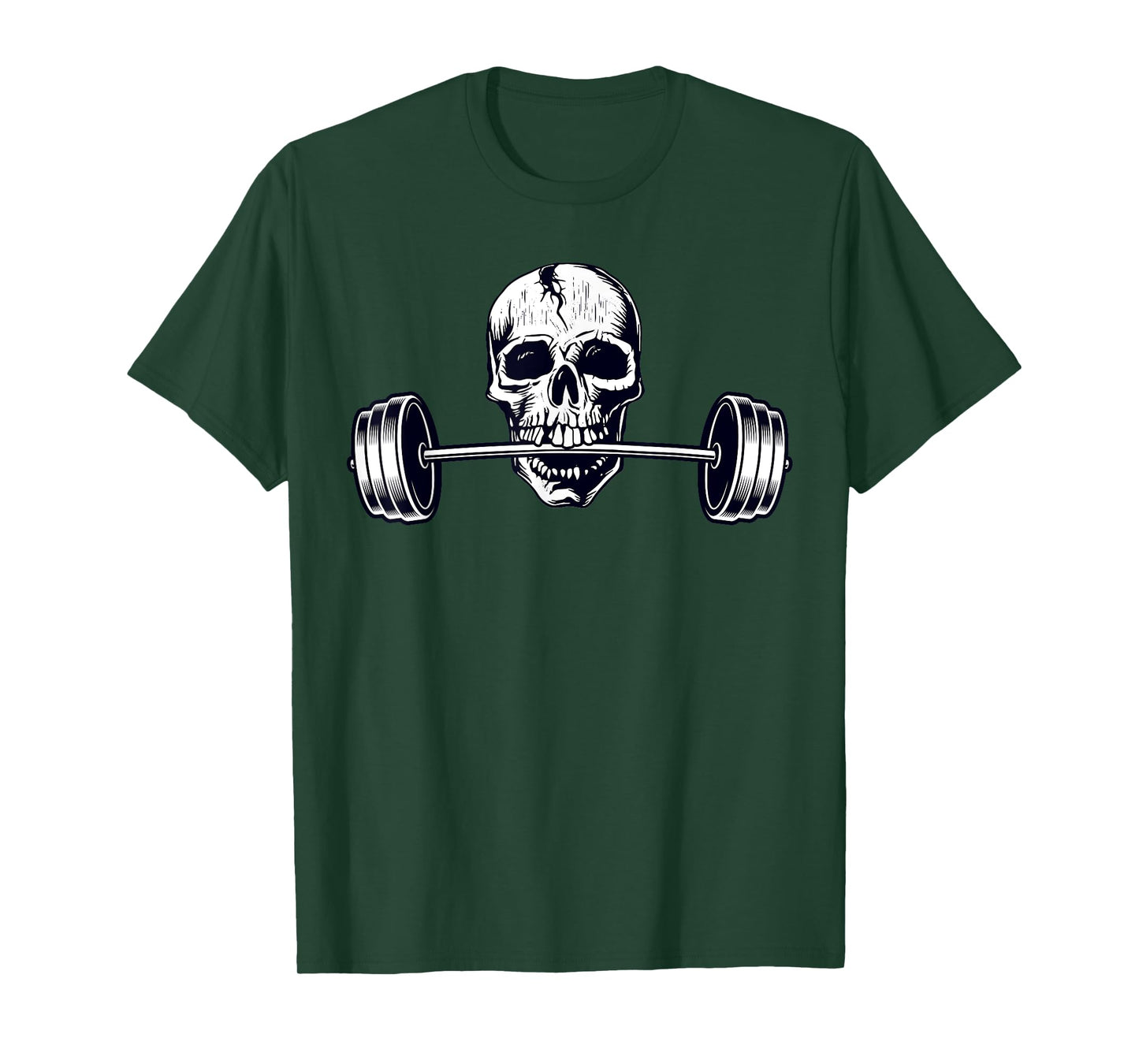 Weightlifting Shirt, Powerlifting Heavy Barbell Skull T-Shirt
