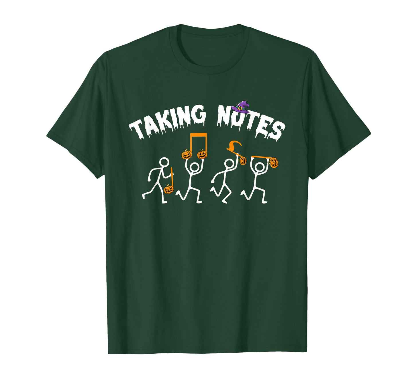Musical Taking Notes Music Lovers Teachers Funny Halloween T-Shirt